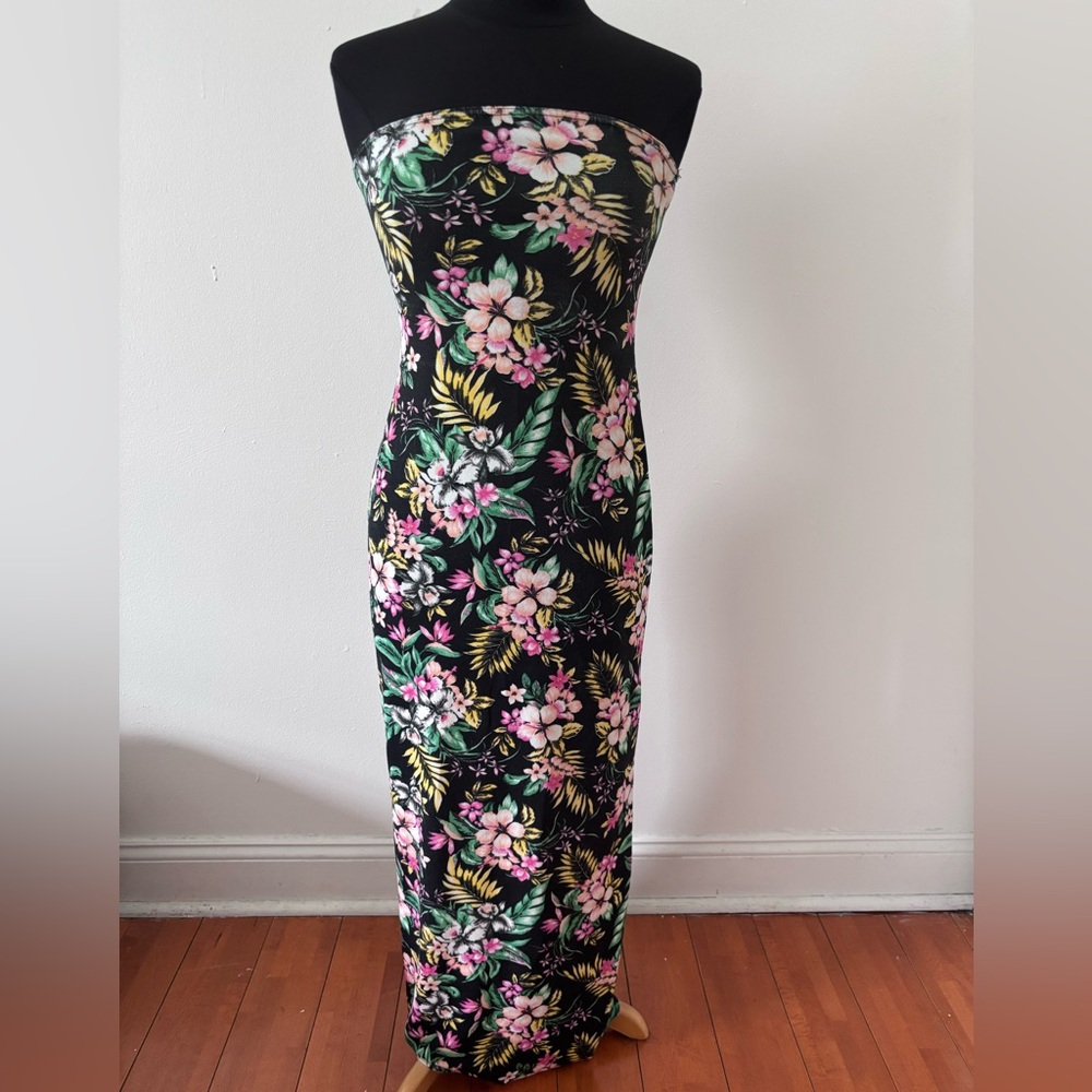 Boohoo Black Floral Maxi Dress